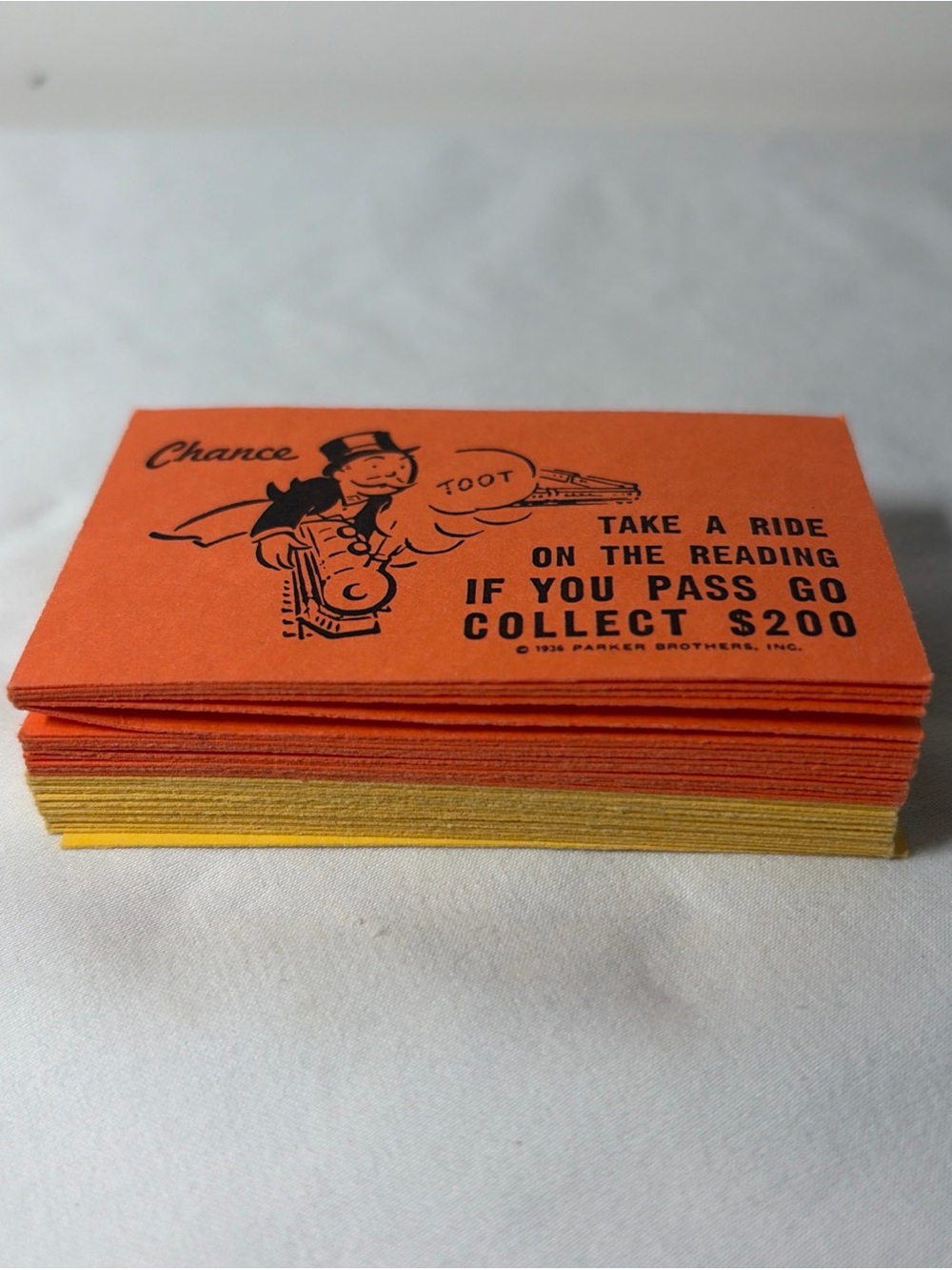 Hasbro 1970’s Monopoly Orange and Yellow Chance Cards